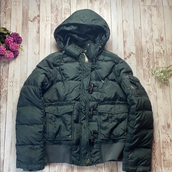 Sold Retro Tommy Hilfiger  green puffer coat size S - Picture 2 of 11